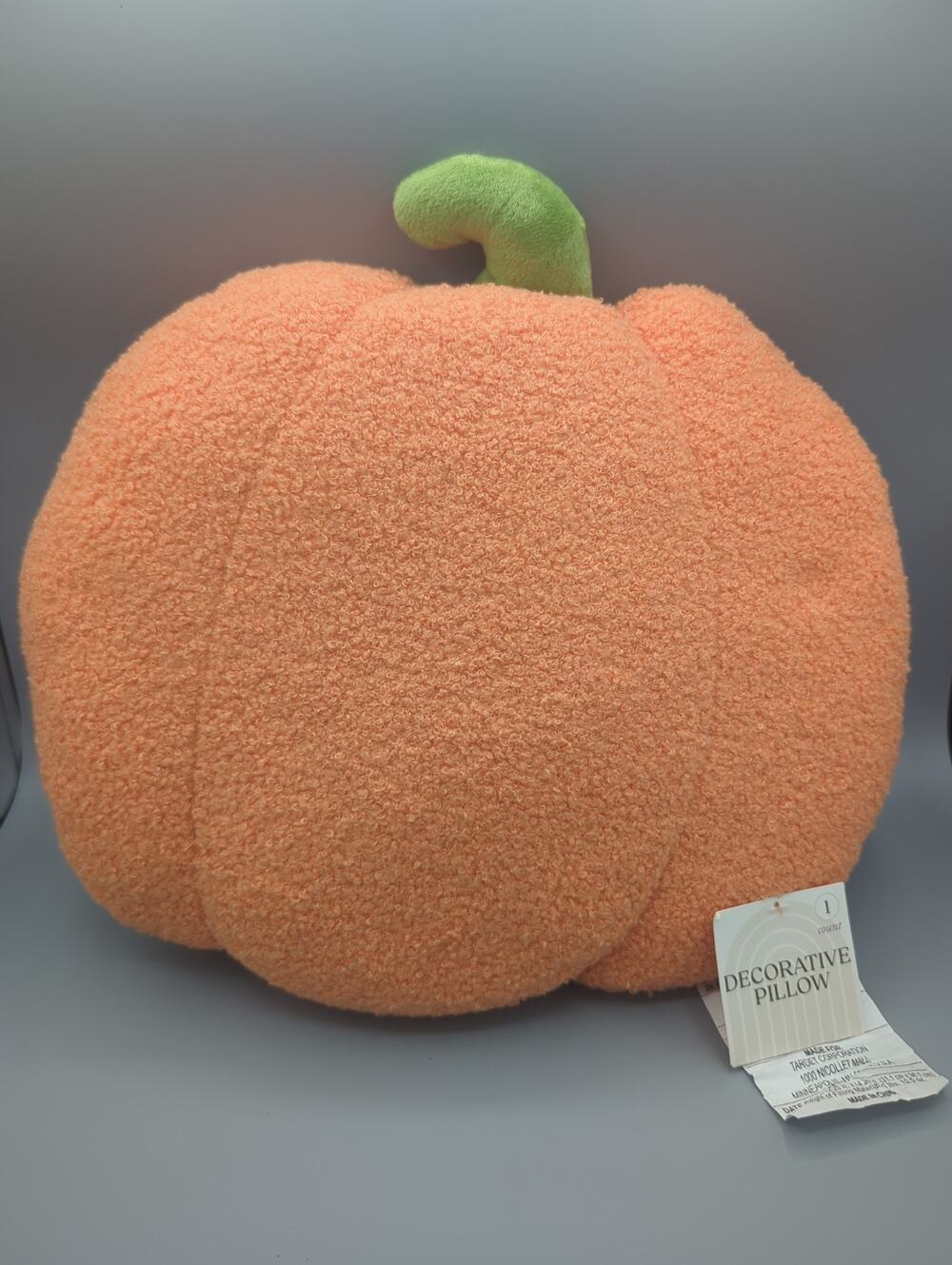 2024 Target Bullseye Orange Pumpkin Shaped Soft Throw Pillow NEW